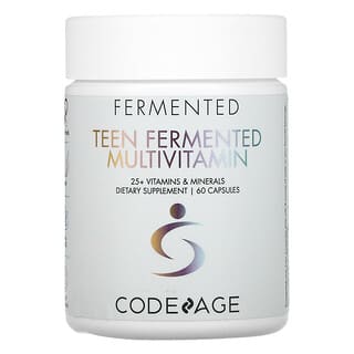 Codeage, Multivitamines fermentées pour ados, + de 25 vitamines, minéraux, 60 capsules