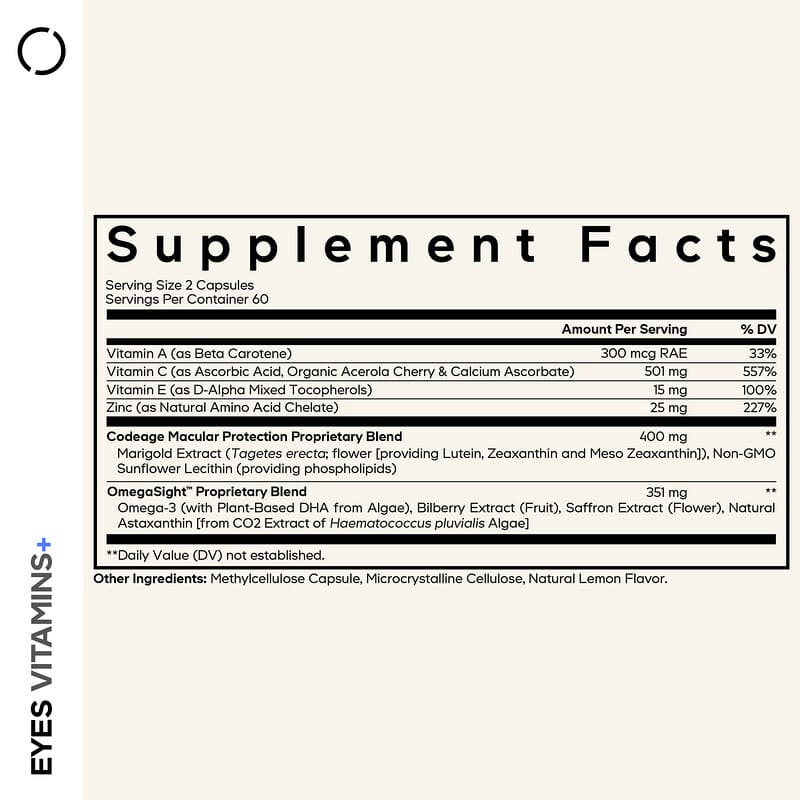 Eyes Vitamins+（アイズ ビタミン＋）、ベジカプセル120粒