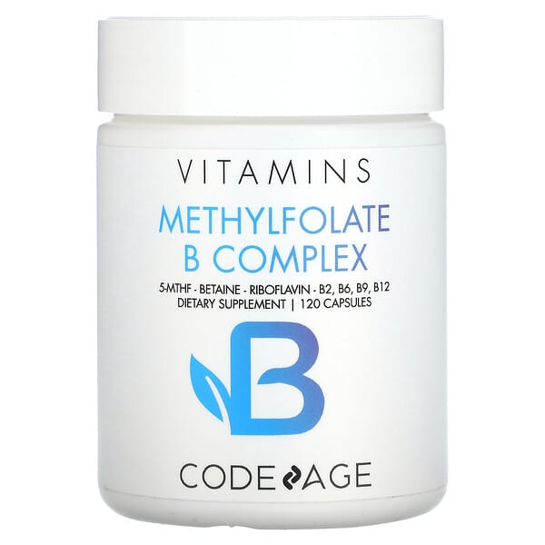 Codeage, Vitamins, Methylfolate B Complex, 5-MTHF, Betaine, Riboflavin ...