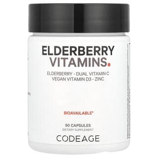 Codeage, Elderberry Vitamins, Holunder-Vitamine, 90 Kapseln