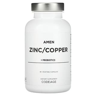 Codeage, Amém, Zinco / Cobre + Probióticos, 90 Cápsulas Vegetais