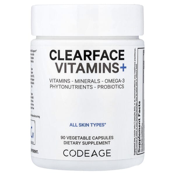 Clearface Vitamins+, 90 Vegetable Capsules