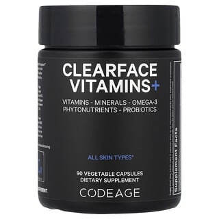 Codeage, Witaminy Clearface+, 90 kapsułek roślinnych