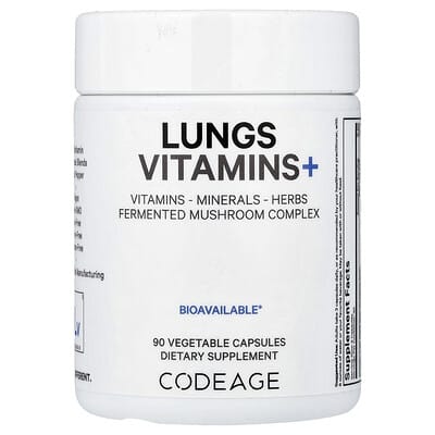 Codeage, Lungs Vitamins +, 90 Veg Capsules