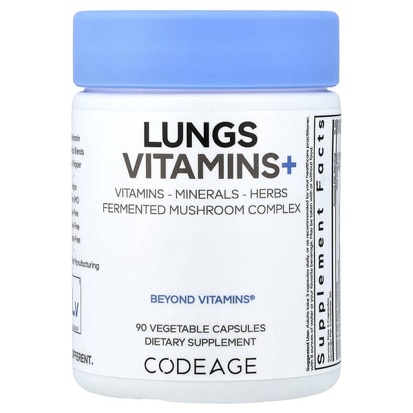 Codeage, Lunger Vitaminer +, 90 vegetabilske kapsler