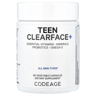 Codeage, Teen Clearface Vitamins, для всех типов кожи, 60 капсул
