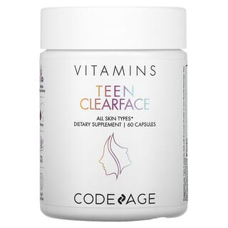 Codeage, Teen Clearface Vitamins, для всех типов кожи, 60 капсул 