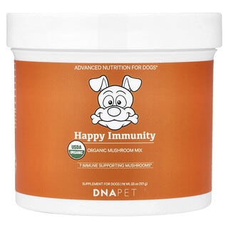 Codeage, DNA PET, Happy Immunity, Mezcla de hongos orgánicos certificados por el USDA, Para perros felices y con un sistema inmunitario saludable, 101 g (3,5 oz)