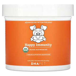 Codeage, DNA Pet, Happy Immunity, смесь грибов, сертификат USDA Organic, для собак, 101 г (3,5 унции)