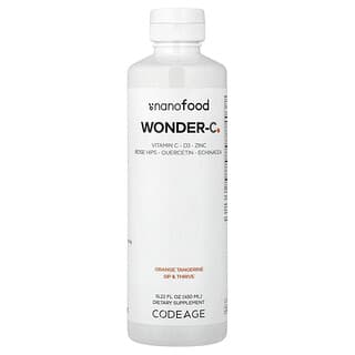 Codeage, Nanofood, Wonder-C, добавка с витамином C, со вкусом апельсина и мандарина, 450 мл (15,22 жидк. унции)