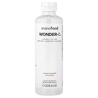Codeage, Nanofood, Wonder-C, добавка с витамином C, со вкусом апельсина и мандарина, 450 мл (15,22 жидк. унции)