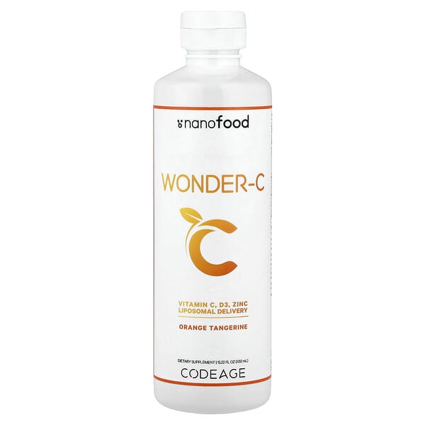 Codeage Nanofood, Wonder-C, Orange Tangerine, 15.22 fl oz (450 ml)