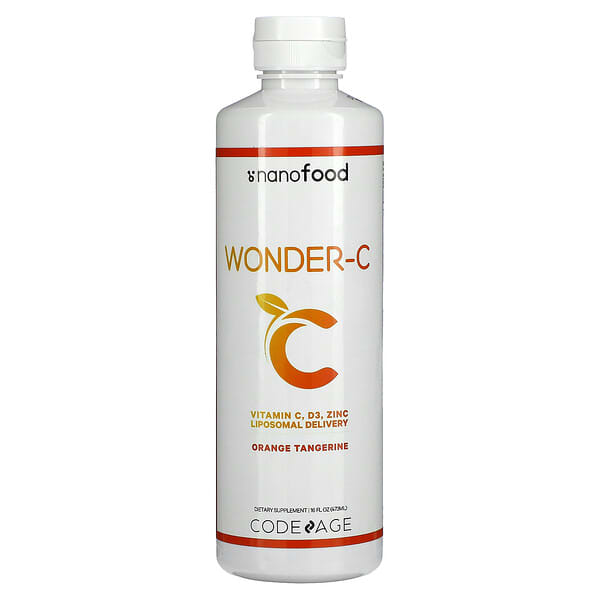 Codeage, Wonder-C, Vitamina C, D3, Zinco, Entrega Lipossomal, Laranja e Tangerina, 473 ml (16 fl oz)