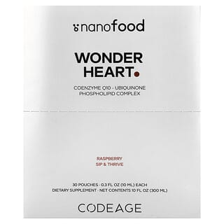 كودج‏, Nanofood، قلب صحي، مساعد الإنزيم Q10 الجسيمي الشحمي، توت العليق، 30 كيسًا، 0.3 أونصة سائلة (10 مل) لكل كيس