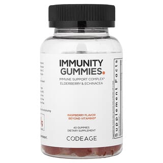 Codeage, жевательные таблетки для укрепления иммунитета, со вкусом малины, 60 шт.
