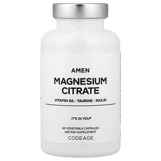 Codeage, Amen Magnesium Citrate, Magnesiumcitrat, 60 pflanzliche Kapseln