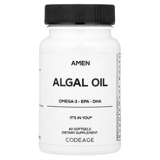 Codeage, Minyak Alga, 60 Kapsul Gel Lunak (500 mg per Kapsul Gel Lunak)