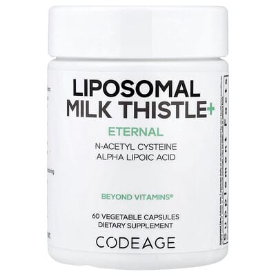 Codeage, Eternal, Liposomal Milk Thistle+, 60 Vegetarian Capsules
