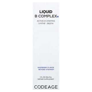 Codeage, Flydende B-kompleks, hindbær, 29,6 ml