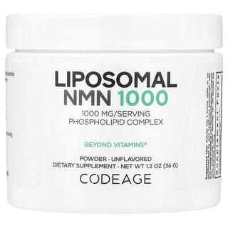 Codeage, Liposomal NMN 1000 Bubuk, Tanpa Rasa, 36 g (1,2 ons)