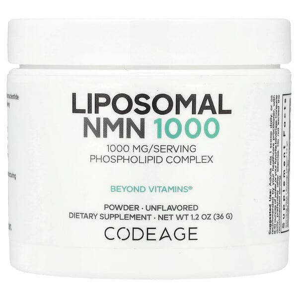 Codeage, Liposomal NMN 1000 Powder, Unflavored, 1.2 oz (36 g)