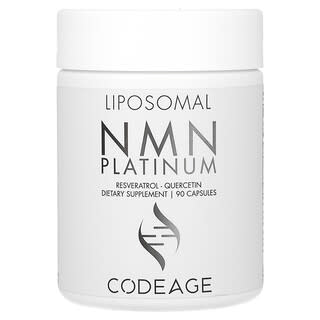 Codeage, NMN Platinum yang Mengandung Liposom, Resveratrol, Kuersetin, 90 Kapsul