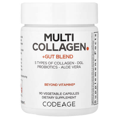 Codeage, Multi-Collagen + Gut Help Blend, 90 Vegetarian Capsules