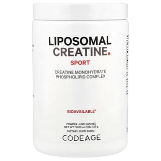 Codeage, Sport, Creatina liposomal en polvo, Sin sabor, 455 g (1 lb)