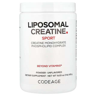 Codeage, Sport, 리포소말 크레아틴 분말, 무맛, 455g(1lb)
