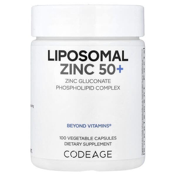 Codeage, 리포소말 아연 50+, 베지 캡슐 100정 (캡슐당 50mg)