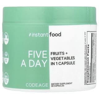 Codeage, Five A Day, Fruits + Légumes dans 1 capsule, 30 capsules