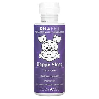 Codeage, DNA Pet, Happy Sleep Melatonin, For Dogs, Bacon, 7.6 fl oz (225 ml)