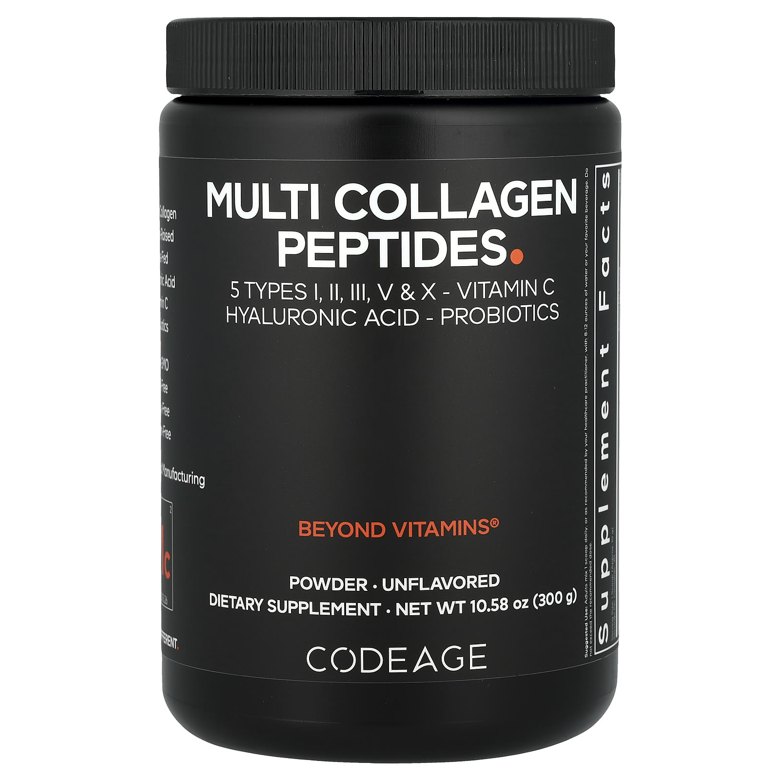 Multi Collagen Peptides Powder, Unflavored, 10.58 oz (300 g)
