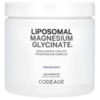 Codeage, Magnesium Glisinat yang Mengandung Liposom, 240 Kapsul