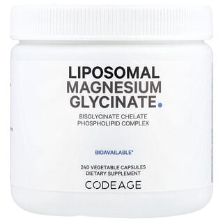 Codeage, Glicinato de magnesio liposomal, 240 cápsulas vegetales