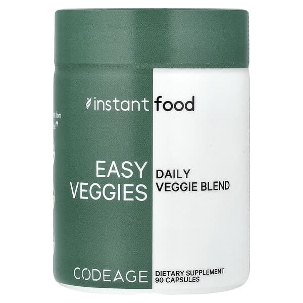 Codeage, 인스턴트 푸드, 쉬운 채소, 데일리 베지 블렌드, 캡슐 90정