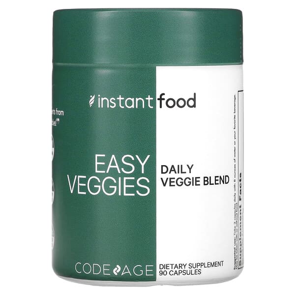 CodeAge, Instant Food（インスタントフード）、Easy Veggies（イージーベジー）、毎日の野菜ブレンド、90粒