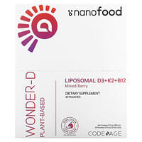Codeage, Nanofood, Liposomal D3+K2+B12, Mixed Berry, 30 Pouches, 0.3 fl oz (10 ml) Each