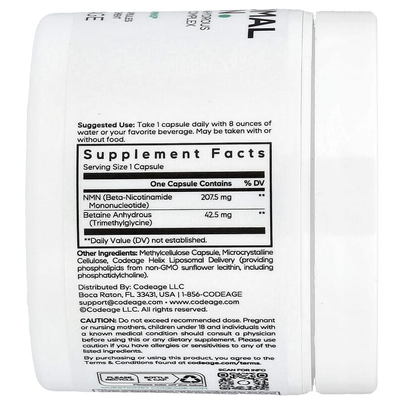NMN Lipossomal, 30 Cápsulas Vegetais