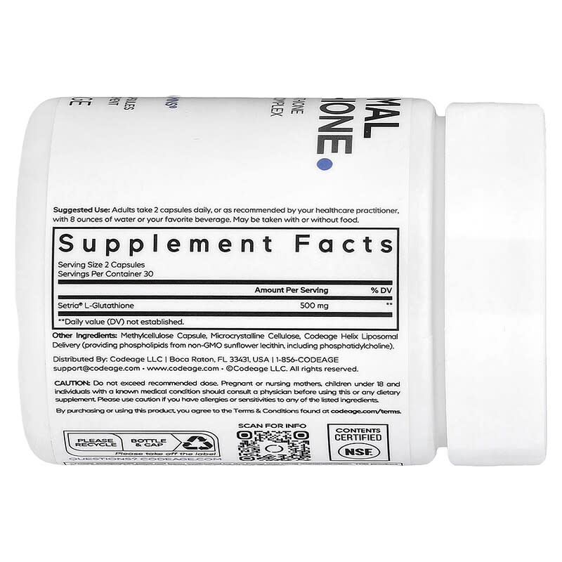 liposomal glutathione beyond vitamins Setria Antioxidant - 60 Capsules (30 Servings) Codeage Liposomal Glutathione Supplement -