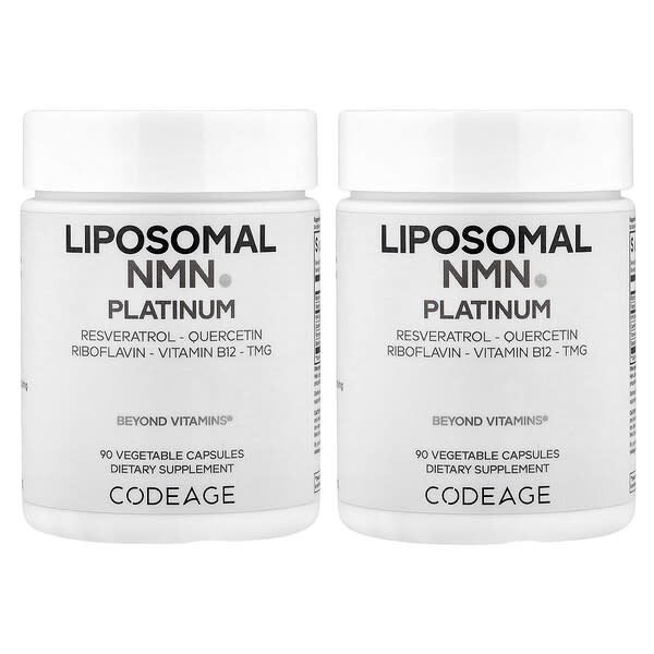 Codeage, Liposomal NMN Platinum, 2 Bottles, 90 Vegetable Capsules Each — product photo 1