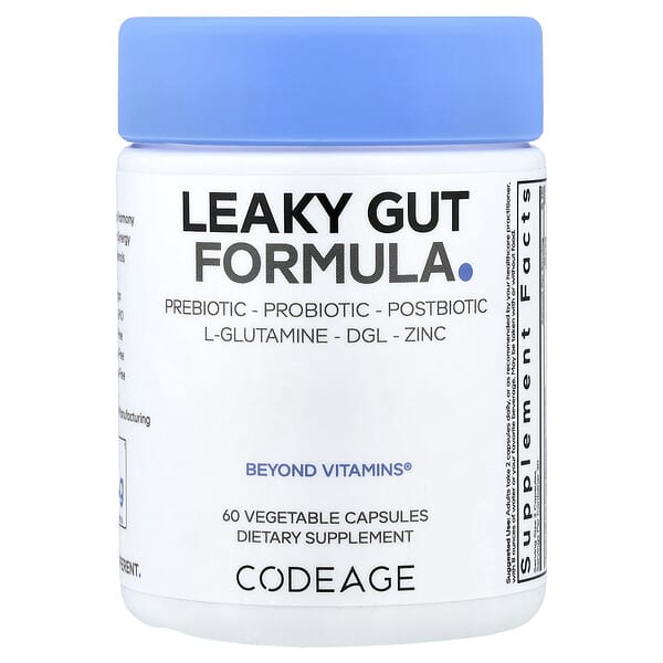 Codeage, Fórmula para Intestino Permeável, 60 Cápsulas Vegetais