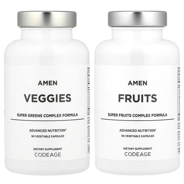 Amen, Fruits & Veggies, 2 Bottles, 90 Vegetable Capsules Each