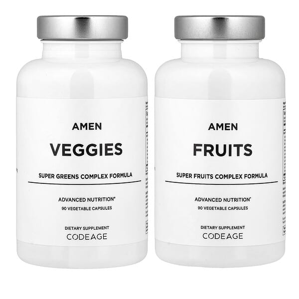 Codeage, Amen, Fruits & Veggies, 2 Bottles, 90 Vegetable Capsules Each