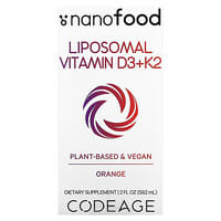 Codeage, Vitamina D3 + K2 liposomal, Naranja`` 59,2 ml (2 oz. Líq.)
