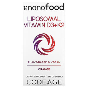 Codeage, Liposomal Vitamin D3+K2, Orange, 2 fl oz (59.2 ml)