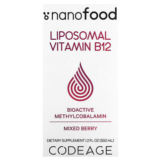 Codeage, Липосомальный витамин B12, ягодное ассорти, 59,2 мл (2 жидк. Унции)
