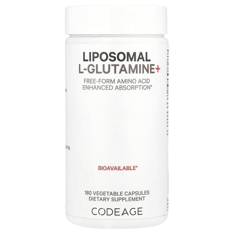 Liposomal L-Glutamine+, 180 Vegetable Capsules (500 mg per Capsule)