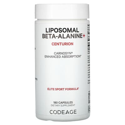 Codeage, Liposomal Beta-Alanine+, Centurion, CarnoSyn, Enhanced Absorption, 533 mg, 180 Capsules