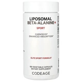 Codeage, Liposomal Beta-Alanin+, Centurion, CarnoSyn, Forbedret absorpsjon, 180 kapsler (533 mg per kapsel)
